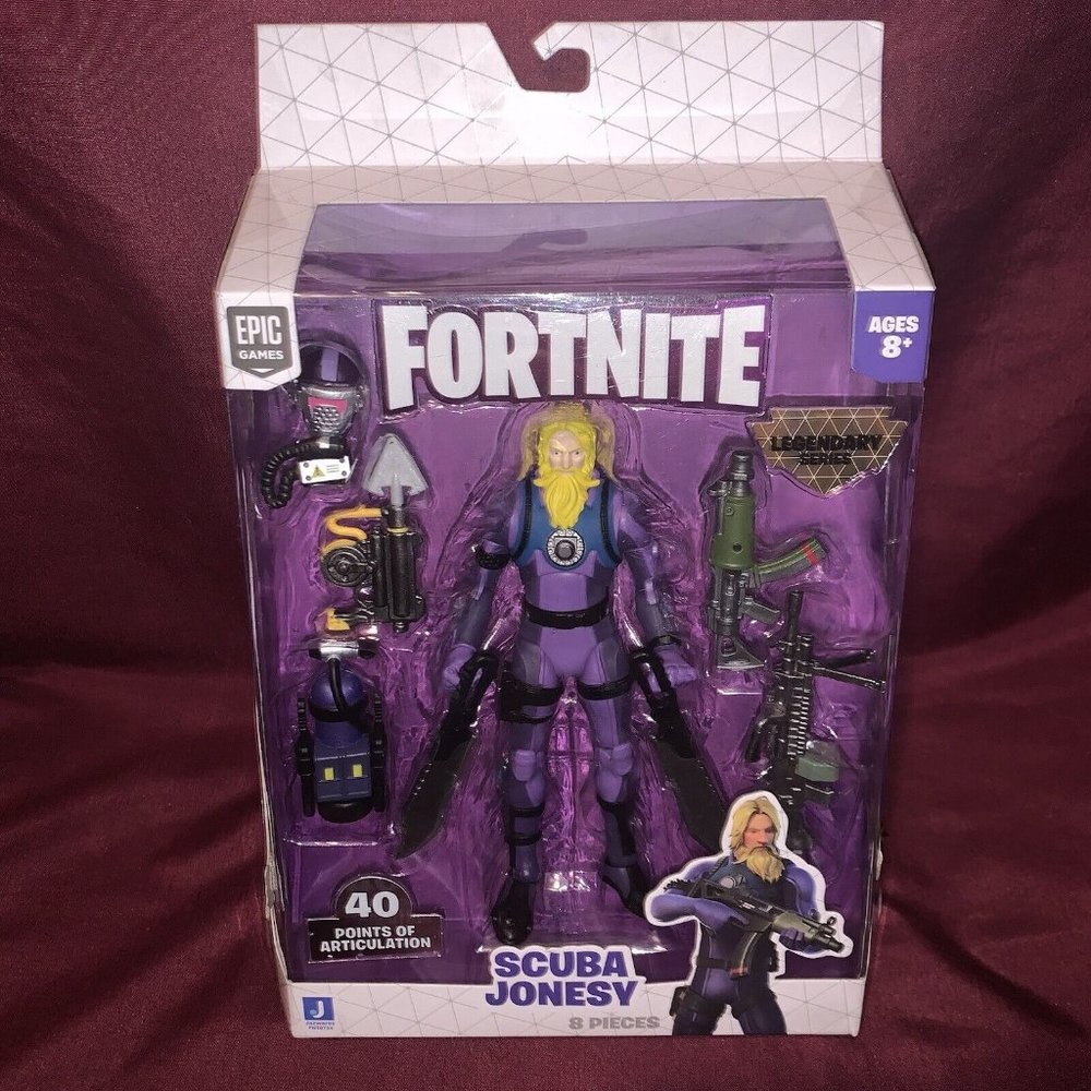 Fortnite Legendary Series Scuba Jonesy Figure 8 Pieces 6" NEW